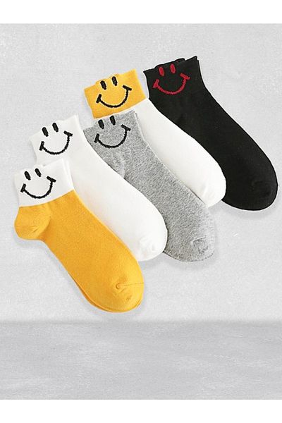 footmania Комплект от 5 дамски многоцветни памучни колежански чорапи