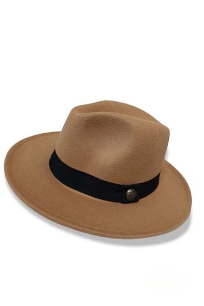huma butik Unisex Tan Fedora Hat