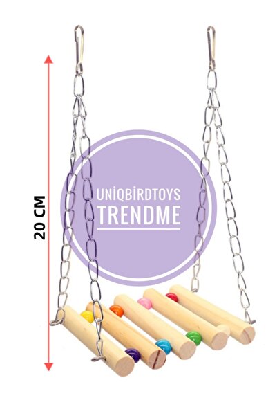 UniqBirdToys Uniq Bird Toys Wooden Raw Bird Play Swing (Hammock)