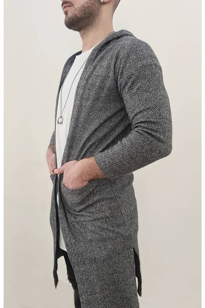 Boldy Ζακέτα με κουκούλα Long Fit Ανδρικό παλτό Long Fit Ζακέτα Longfit Ζακέτα