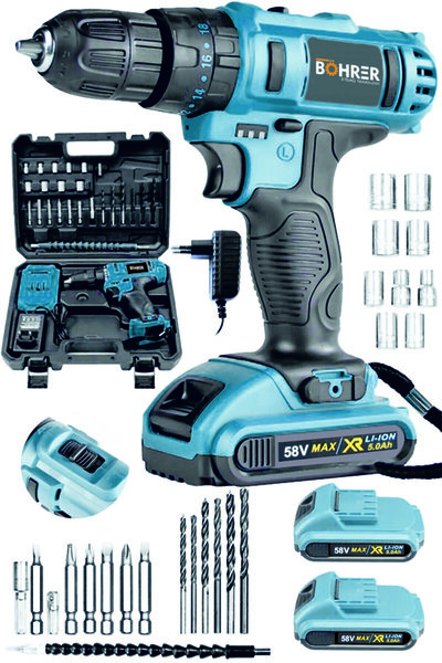 BÖHRER Ste Profesyonel 58 V 5 Ah Koper Dark Nanvy +24 Parça Çift Akülü Vidala...