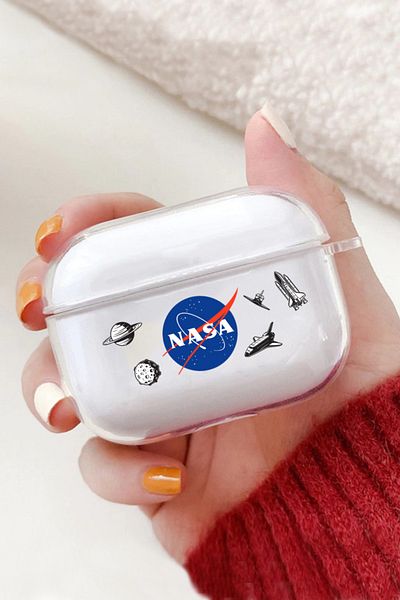 mooodcase Transparent Silicone Case with Nasa Design - Wireless and Headphone Pro