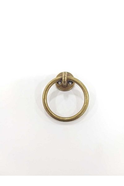 ARON (2 Pieces) Ring Handle Antique Yellow Top Screws Chair Sofa Handle Drawer Cabinet Door Ring