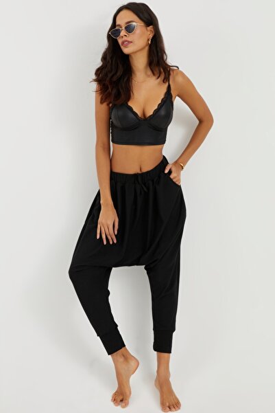 Cool & Sexy Kadın Siyah Cepli Şalvar LV168