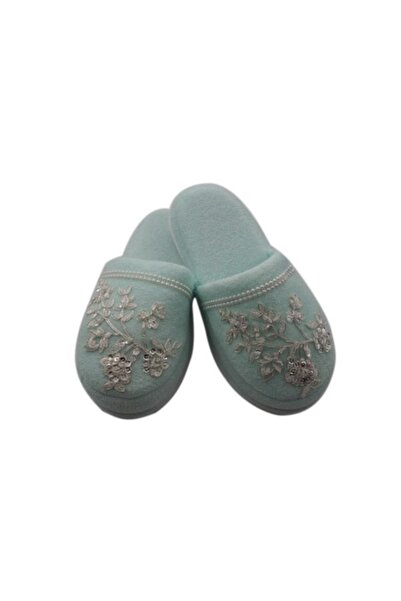Finezza Булчински памучни бродерирани отворени сини хавлиени пантофи размер 38-40 - 268