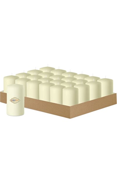 MumvemuM 24 Lü Beyaz Bar Mum Yükseklik 10 Cm
