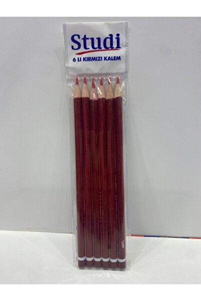 Studi 6 Lı Kırmızı Kurşun Kalem