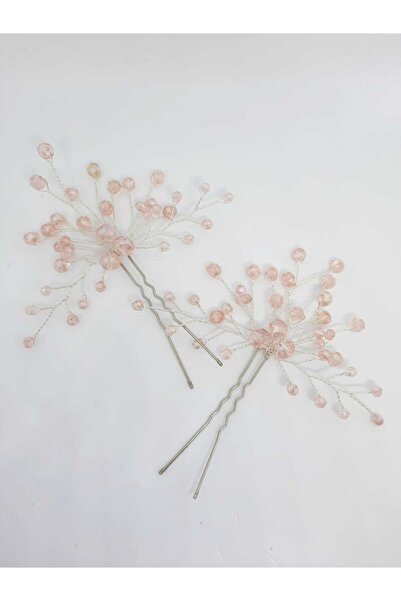 ecrin tuhafiye hobi (G)toka Rüyası Pembe Boncuklu Süslü Tamamlayıcı Gelin Tokası