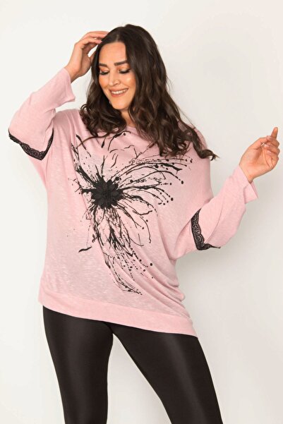 Şans Plus Size Tunic - Pink - Relaxed