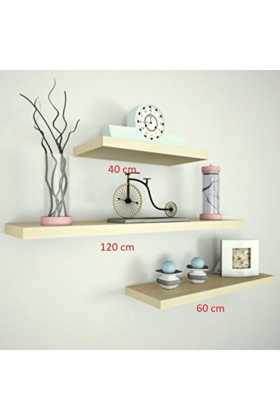 RAFKESTİR 3 Lü Raf Set ( 120 - 60 - 40 ) Krem ( Mat )