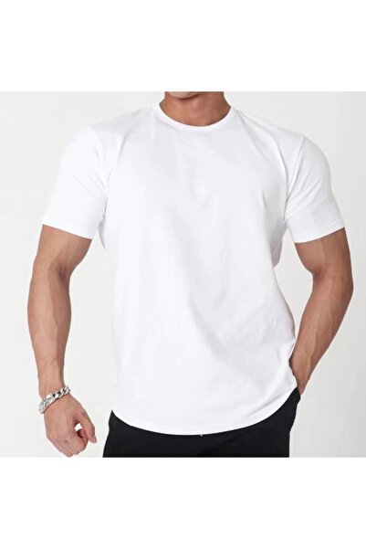 efraim giyim Tricou alb pentru bărbați Slim Fit Basic