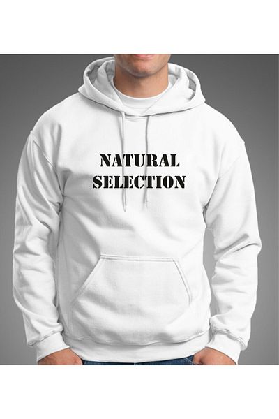venüsdijital Hanorac alb cu glugă unisex Natural Selection Design