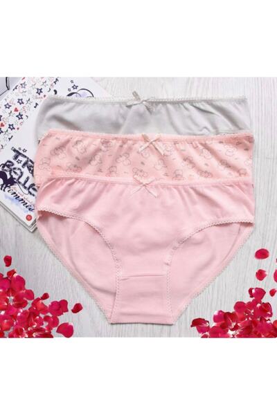 Koza Kız Çocuk Desenli 3'lü Külot