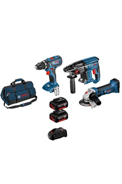 Bosch Professional Gbh 18v-20+gws 18v-li+gsr 18v-21+2xgba 18v-4.0ah (akü)+1x ...
