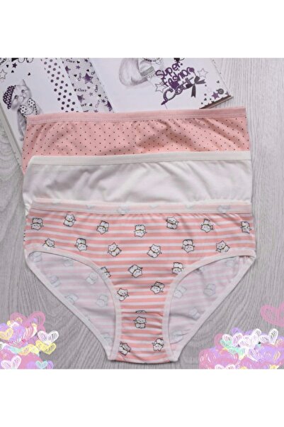 Koza Kız Çocuk Desenli 3'lü Külot