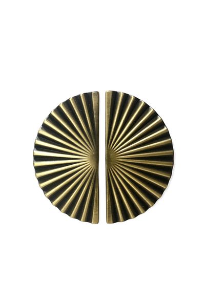 SÖZER ORMAN ÜRÜNLERİ 2 Pcs Aegean Fan 64mm Antique Yellow Drawer Handle Furniture Cabinet Handle