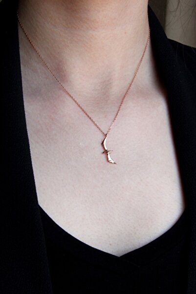 Argentum Concept 925 Ayar Gümüş Rose Martı Kolye- N035601