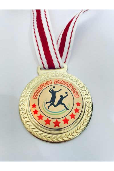 Genel Markalar 1 Adet Voleybol Şampiyonu Madalyası - Dijital Baskılı 1. Kalit...