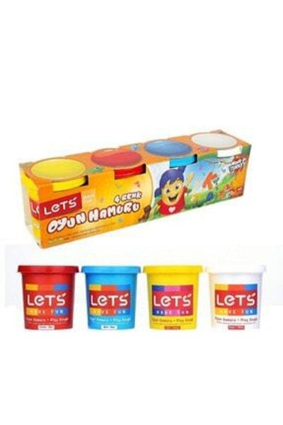 Lets Pack of 4 Large Size Original Licensed Non-Drying Play Dough 4 Colors 600gr