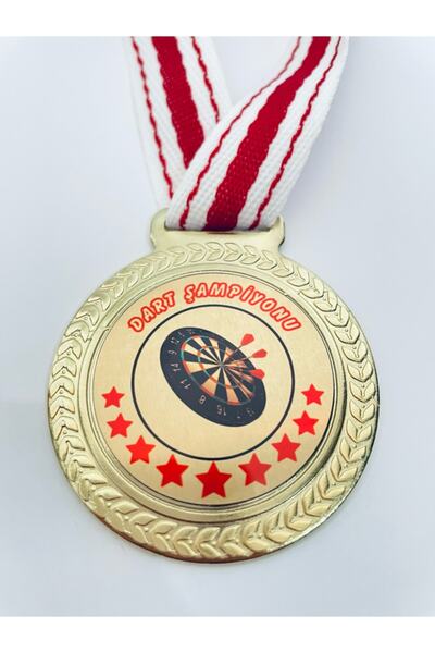 Lider Baskı 1 Adet Dart Şampiyonu Madalyası - Dijital Baskılı 1. Kalite Madalya