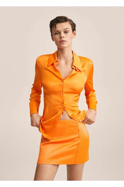 MANGO Woman Fustă mini cusută