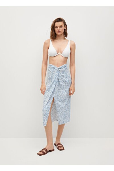 MANGO Woman Fustă cu model albastru cer de damă 