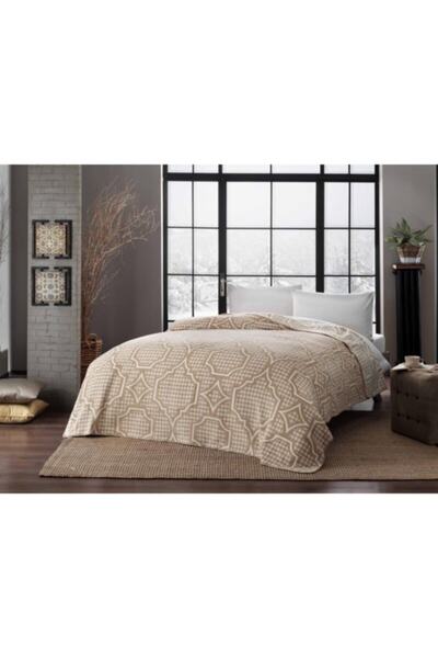 Taç Evana Cappucino Çift Kişilik Pamuklu Battaniye