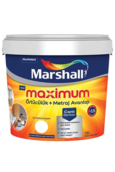 Marshall Maximum Silikonlu Ipek Mat Beyaz Lale 15 Lt. (20 Kg)