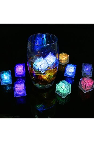 Genel Markalar Led Işıklı Buz Küpleri Renkli Buz 2 Adet Tek Ebat Plastik