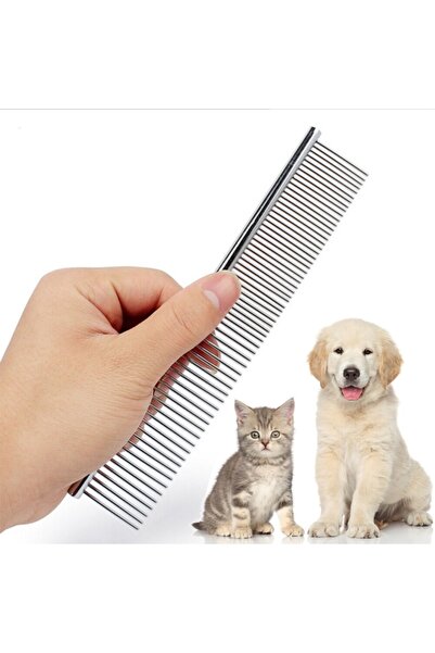 For Prime Paslanmaz Çelik Köpek Kuaför Tarağı Uzun Kalın Tüy Bakım Fırçası