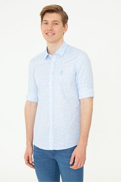 U.S. Polo Assn. Ανδρικό μπλε πουκάμισο