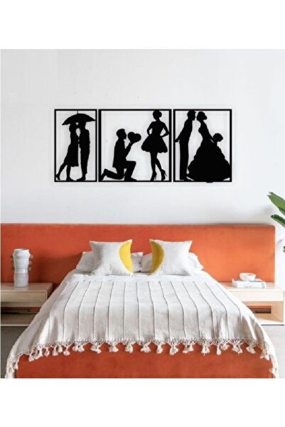 Love Time Wood Laser Cutting Wall Decor - Wall Ornament 80 X 35 cm
