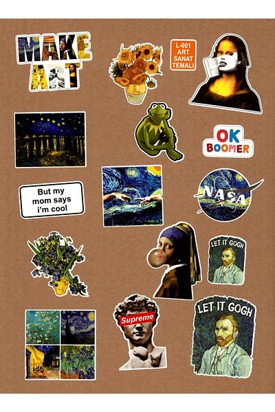 ENGINPRINT Art Art Themed Laptop Notebook Tablet Sticker Set (12 PCS)