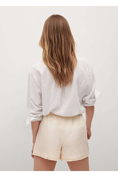 MANGO Woman Kadın Ekrü Ayarlanabilir Bağcıklı Şort