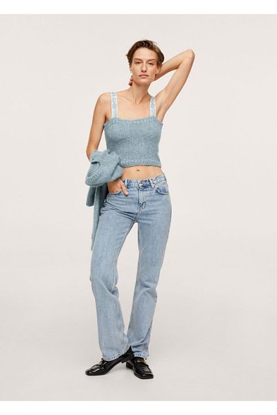 MANGO Woman Cropped Knit Top
