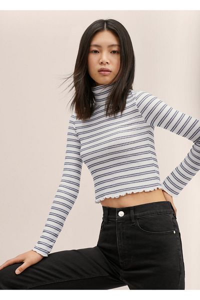 Mango Teen Tricou albastru închis pentru copii