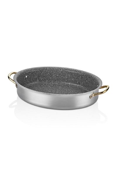 Altınbaşak Alu Granite Oval Pot 28X20Cm