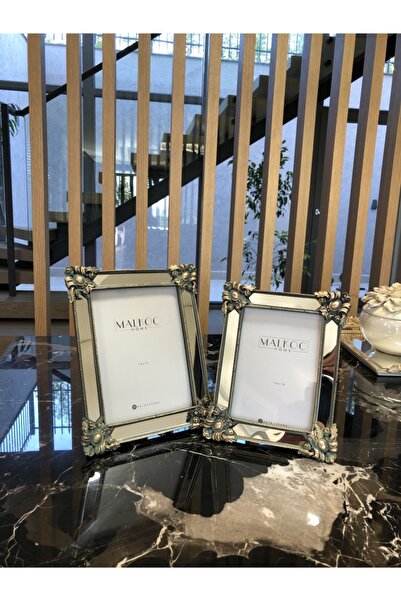 MALKOÇ HOME 2'li Modern Köşe Aynalı Çerçeve 13x18 | 15x20 Küf Yeşili