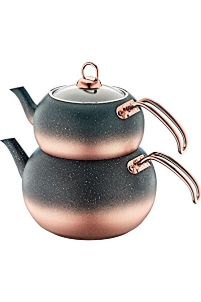 OMS 4 Parça Granit Küre Çaydanlık Büyük Boy 8210lbakır