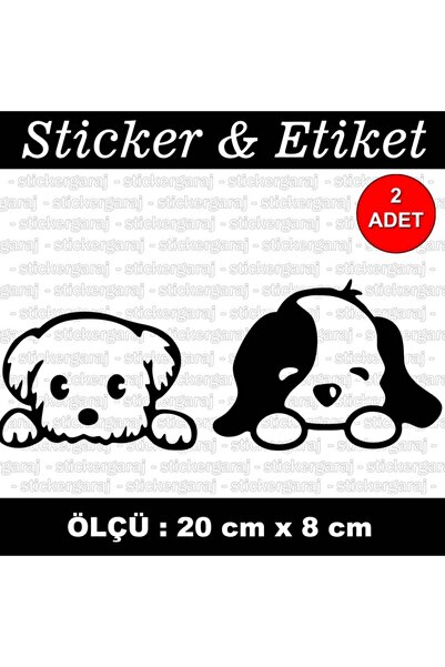 auto ملصق سيارة للأمتعة مكون من قطعتين من Dog Puppy - ملصق متوافق مع الكمبيوت...