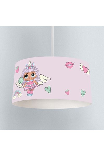 instababyrooms Dusty Pink Candy Girl Patterned Children's Room Digital Printed Pendant Lamp Chandelier