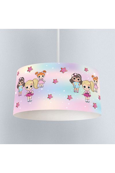 instababyrooms Happy Girls Patterned Children's Room Digital Printed Pendant Lamp Chandelier