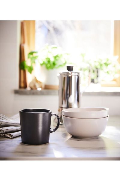 IKEA Dinera - 30 Cl Dark Gray Burlap Mug