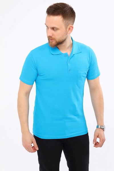 Çamdalı İş Elbiseleri Turquoise Sleeved Polo T-Shirts - Pocket / Knitter