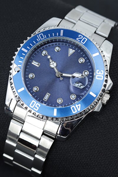 Leerybee ساعة يد رجالية بسلك فولاذي فضي اللون