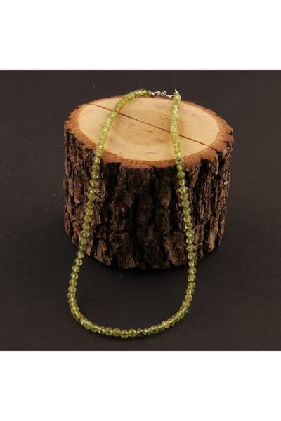 OSMANLI DEĞERLİ TAŞ Sertifikalı Zebercet Doğal Taş Kolye - 4mm Yeşil