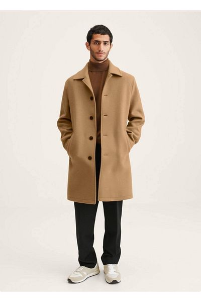 MANGO Man Παλτό Oversize από ανακυκλωμένο μαλλί