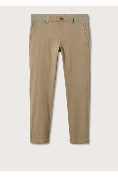 MANGO Man Tapered Kesim Pamuklu Kısa Paça Pantolon
