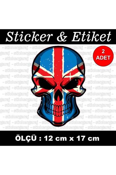 auto ملصق جمجمة المملكة المتحدة - ملصق متوافق مع الكمبيوتر المحمول لخوذة السي...