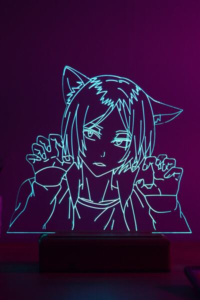 Modiwa Design Haikyuu Kenma Kozume 16 Renkli Kumandalı Anime Gece Lambası